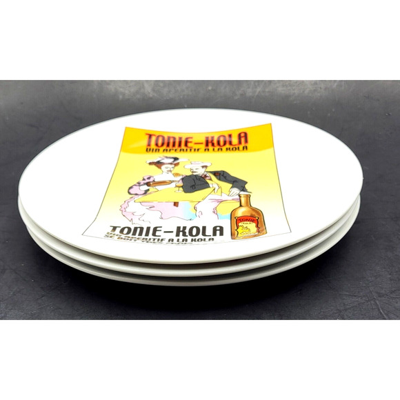 Godinger Dessert Snack Plates Vintage Posters Set of 3 Home Essentials 7.5" - Picture 7 of 8